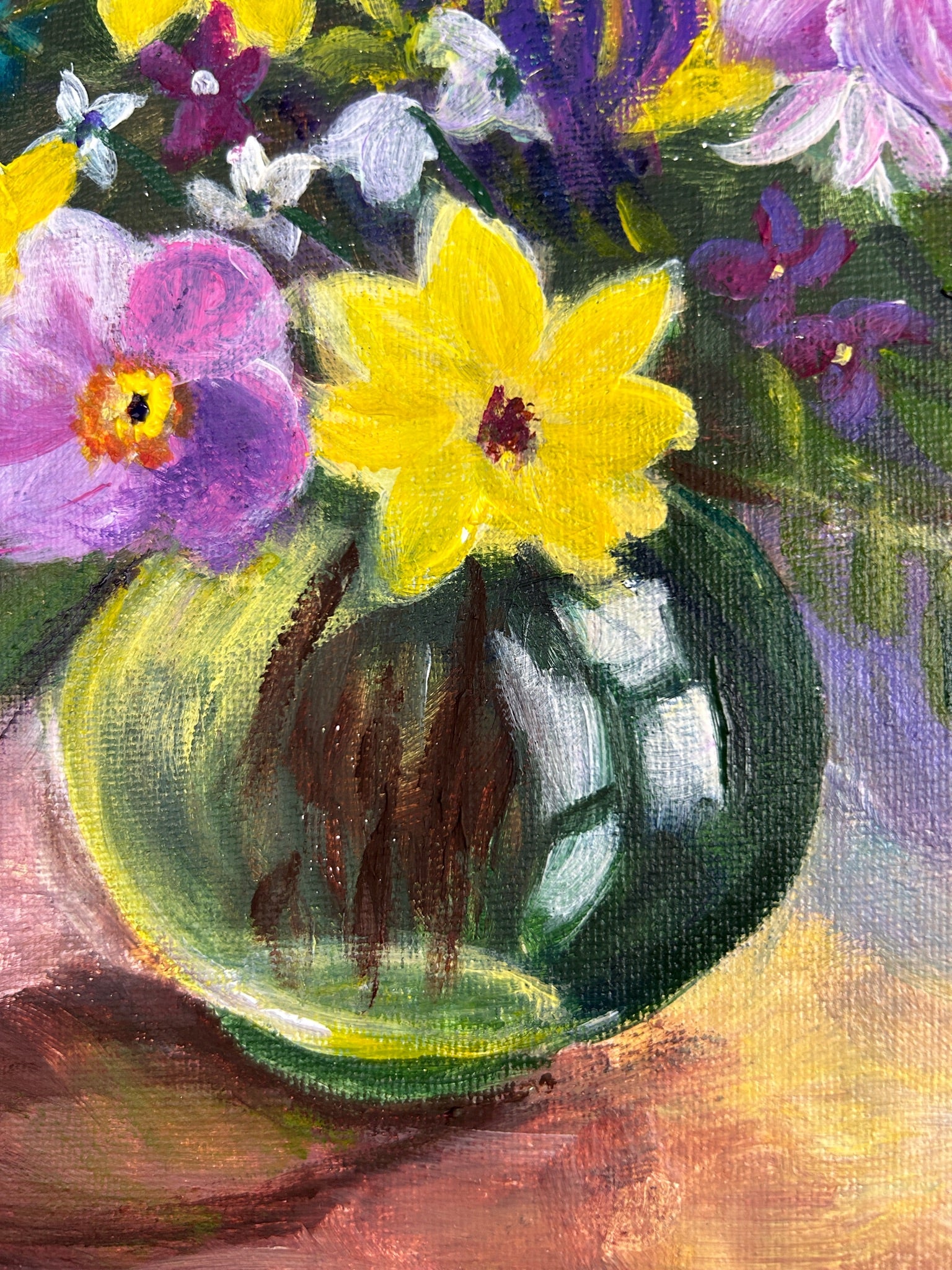 Wildflower Bouquet : Vibrant Acrylic Floral Art (12"x10") |