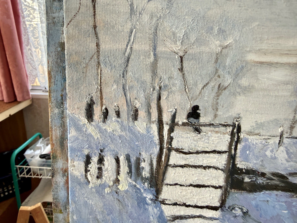 Hand-Painted Replica: Claude Monet – The Magpie, 16x12 Canvas