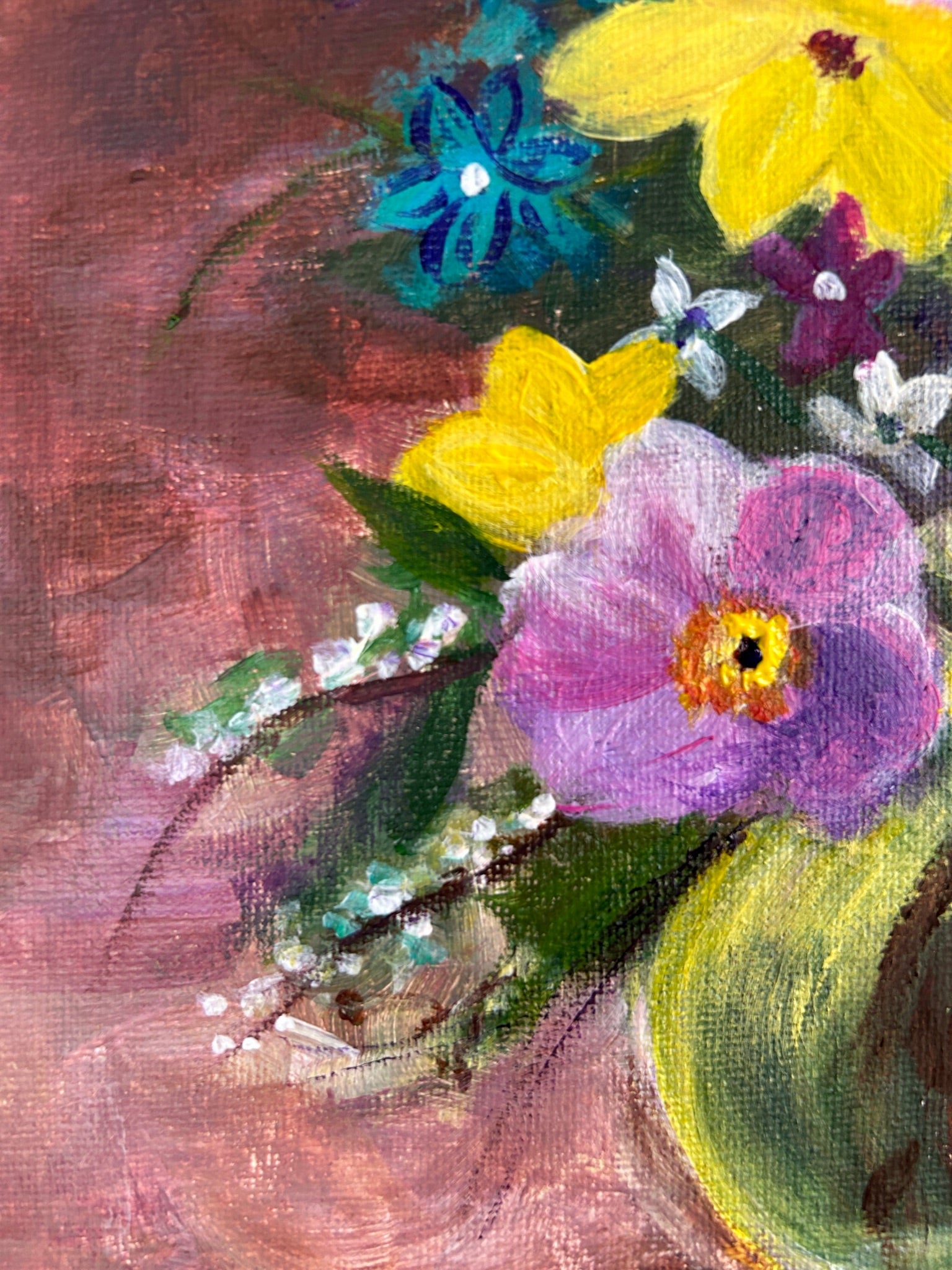 Wildflower Bouquet : Vibrant Acrylic Floral Art (12"x10") |