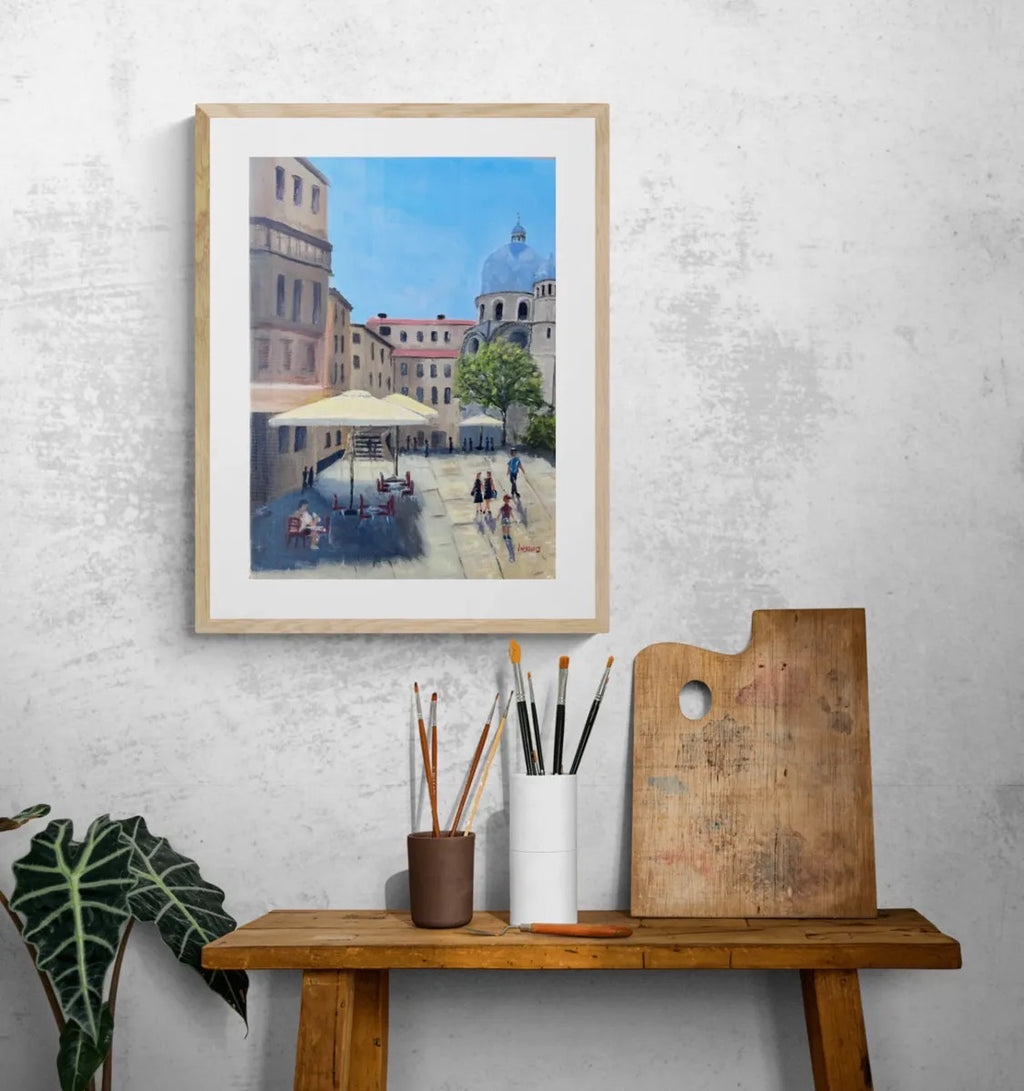 Italy  Venice Cityscape Oil Painting: Santa Maria Dei Miracoli piazza  (12"x16")