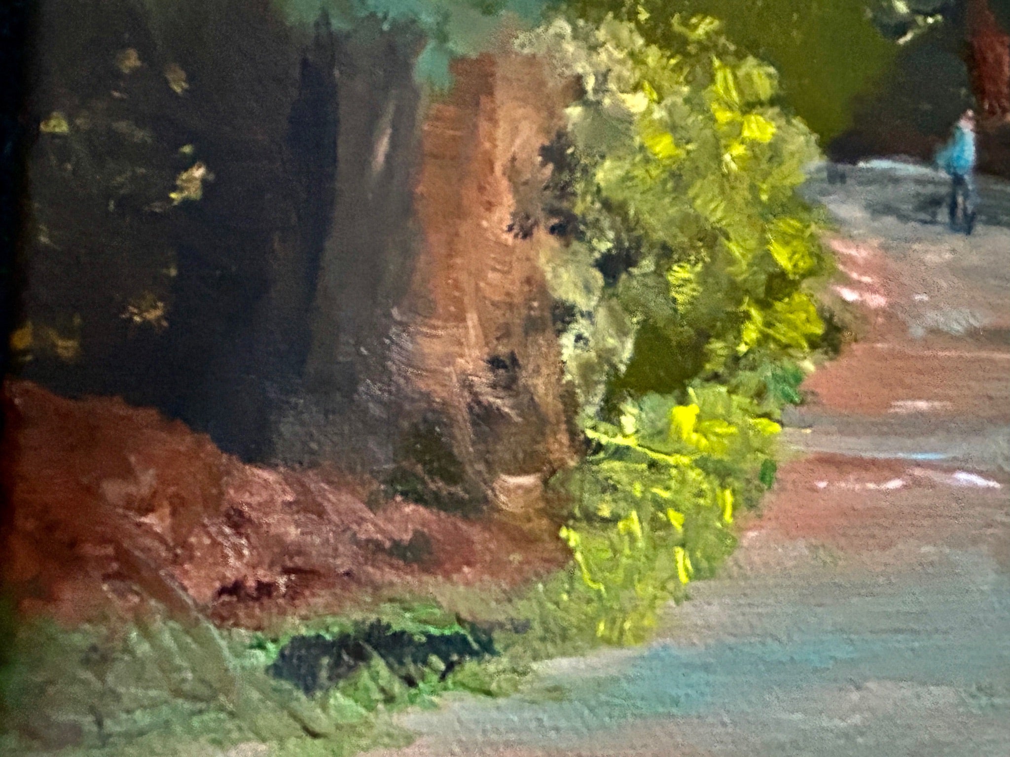 Original Forest Oil Painting: Sunny Landscape Art, 12x10 Canvas