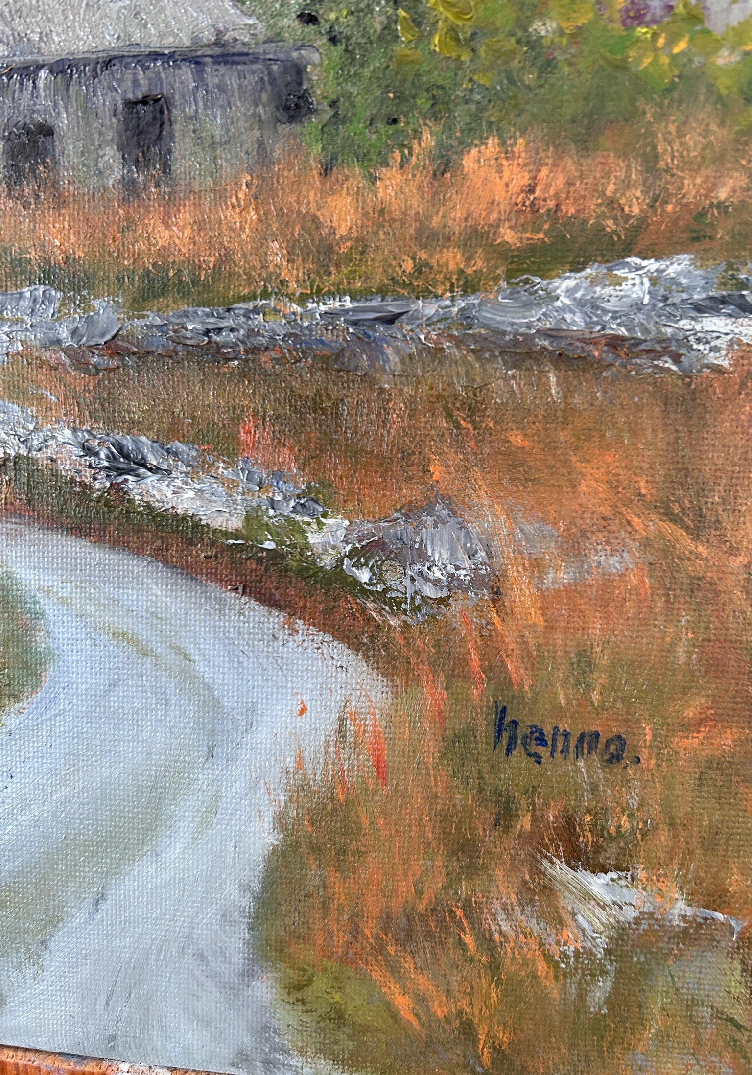 Original Oil Painting: Winding Country Road, Cottage Art (12x16")