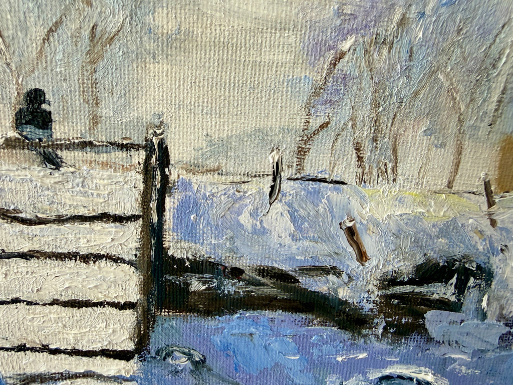 Hand-Painted Replica: Claude Monet – The Magpie, 16x12 Canvas