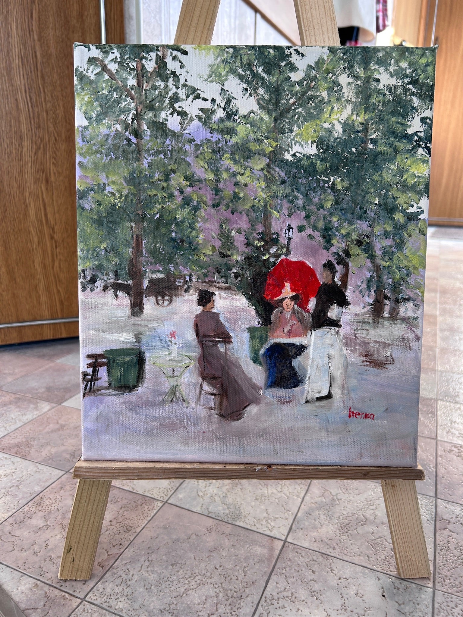 Hand-Painted Replica: Konstantin Korovin – Paris Café, 10x12 Canvas