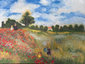 Hand-Painted Replica: Claude Monet – Poppy Field, 16x12 Canvas