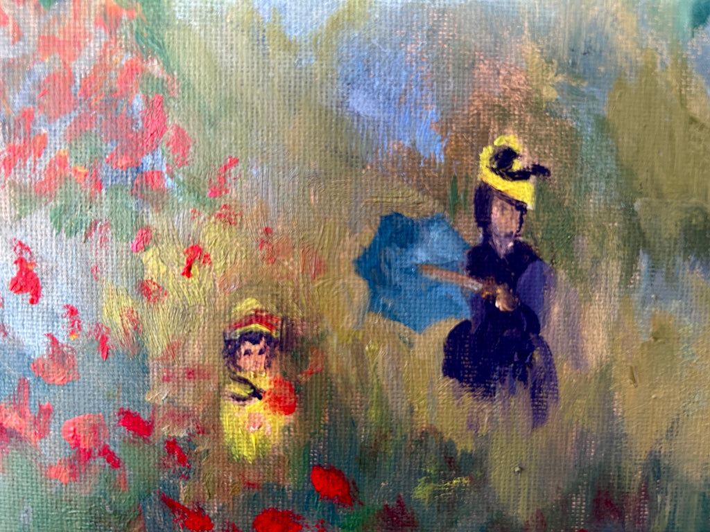 Hand-Painted Replica: Claude Monet – Poppy Field, 16x12 Canvas