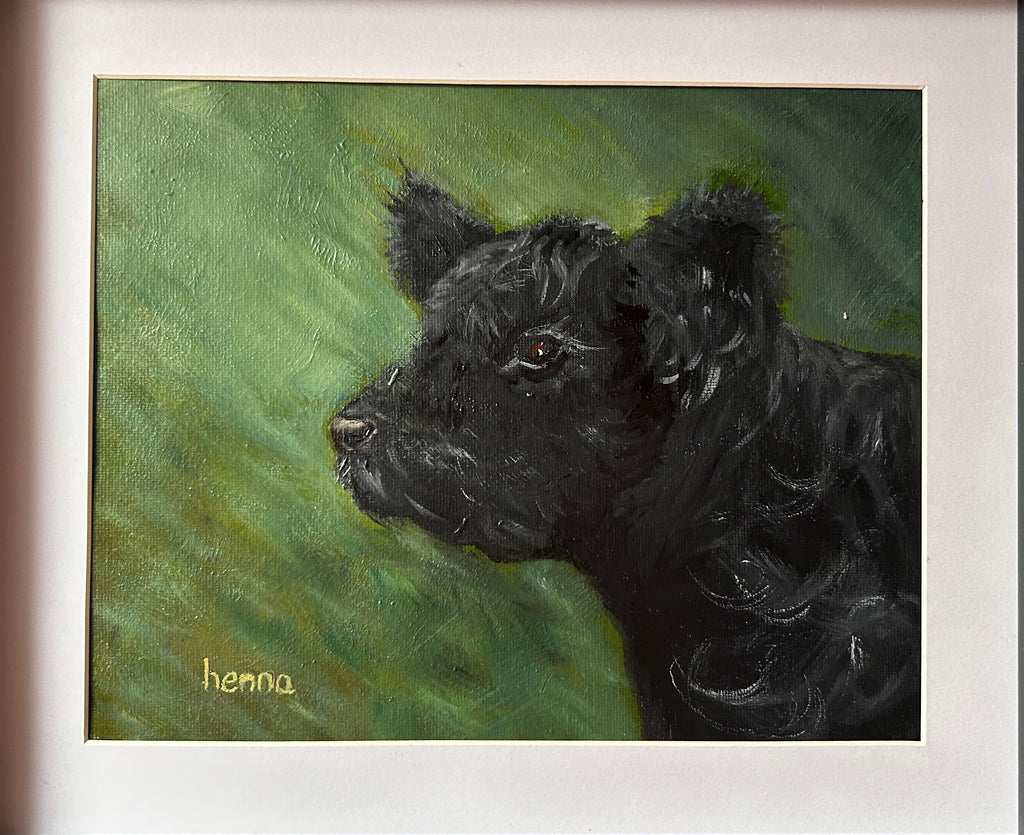 Cow Oil Painting: Original Farm Animal Art (10x8)