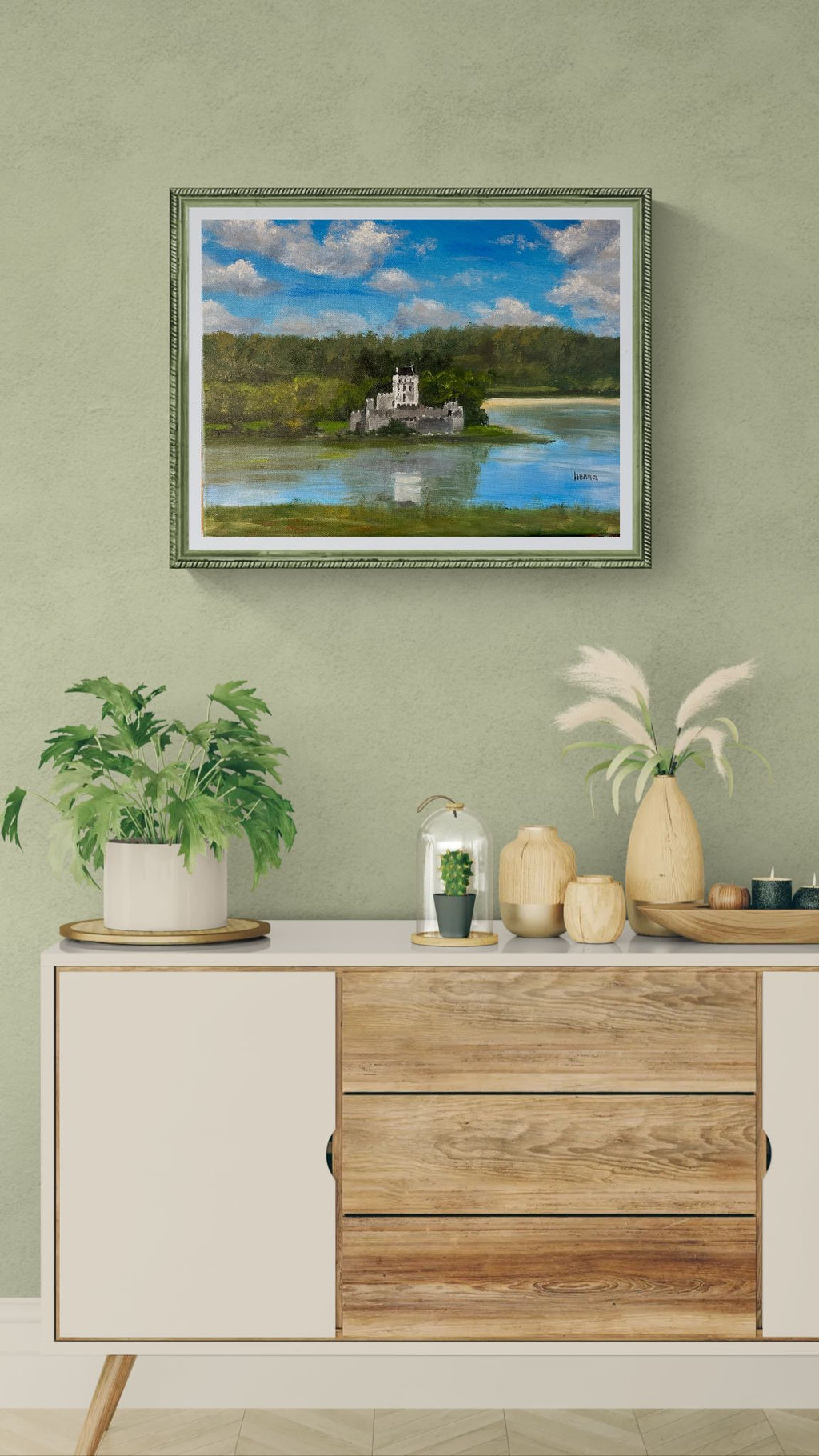 Original Oil Painting - Doe Castle, Ireland , Irish Landscape Art 16x12