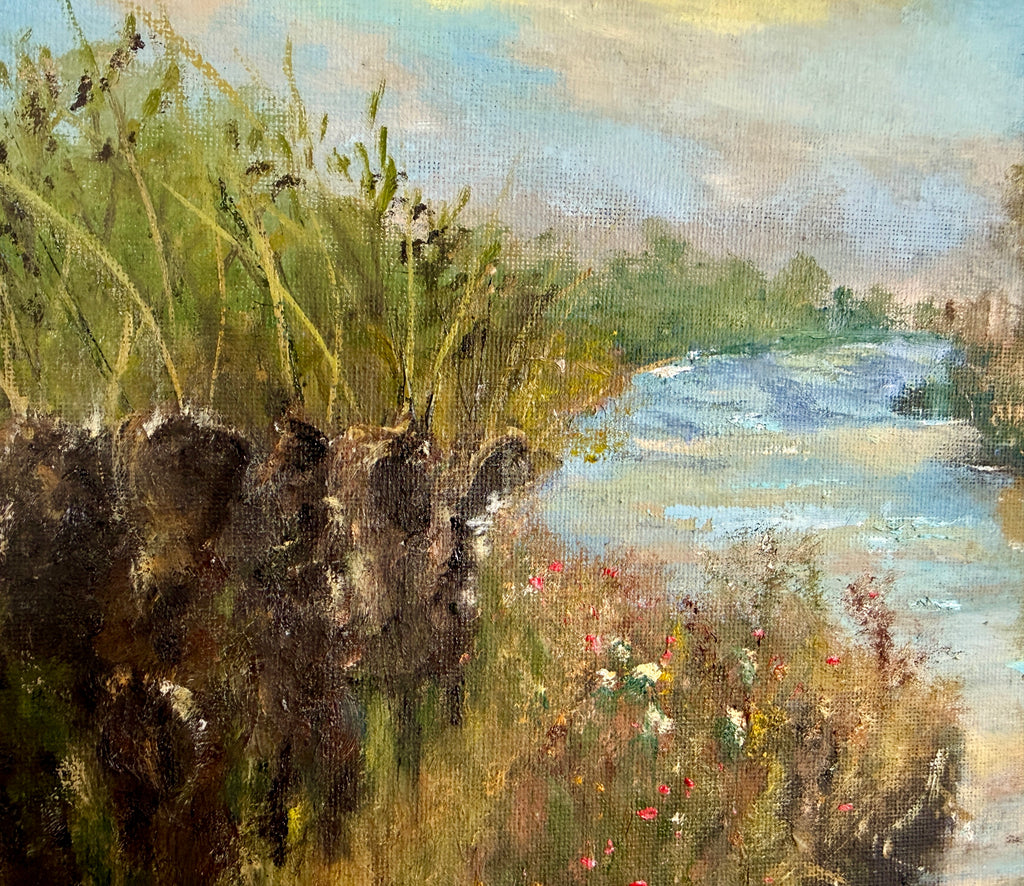Windmill on a Serene Dutch Morning,  in Oils, Canvas Board 12"x16"
