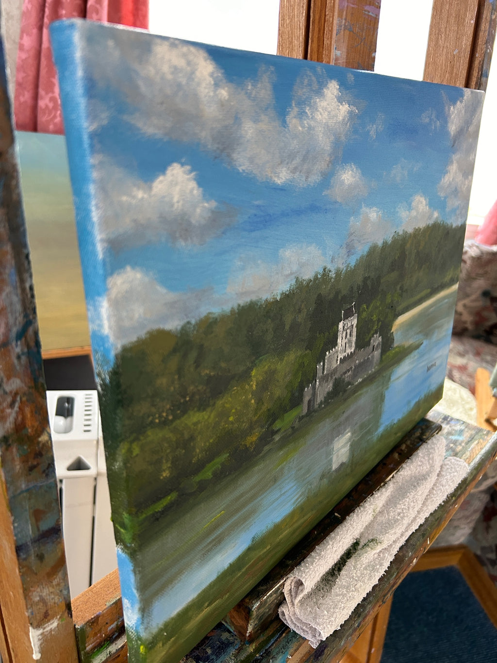 Original Oil Painting - Doe Castle, Ireland , Irish Landscape Art 16x12