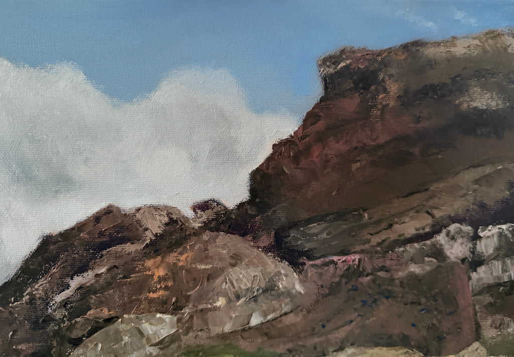 Original Oilpainting -The Whispering Cliffs Seascape art 12X28