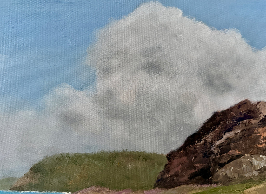Original Oilpainting -The Whispering Cliffs Seascape art 12X28