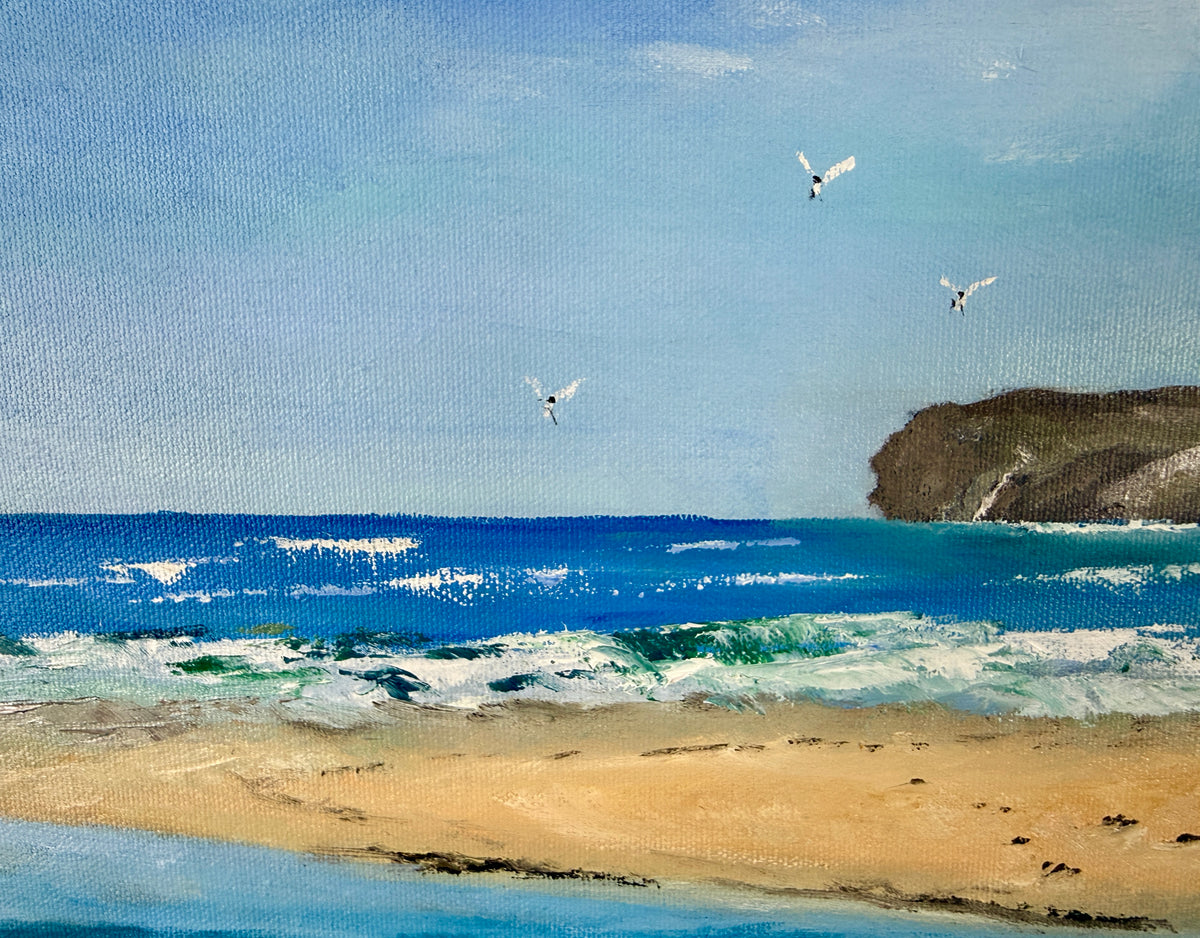Original Seascape Painting -  Drumnatinny Beach & Horn Head 14x18