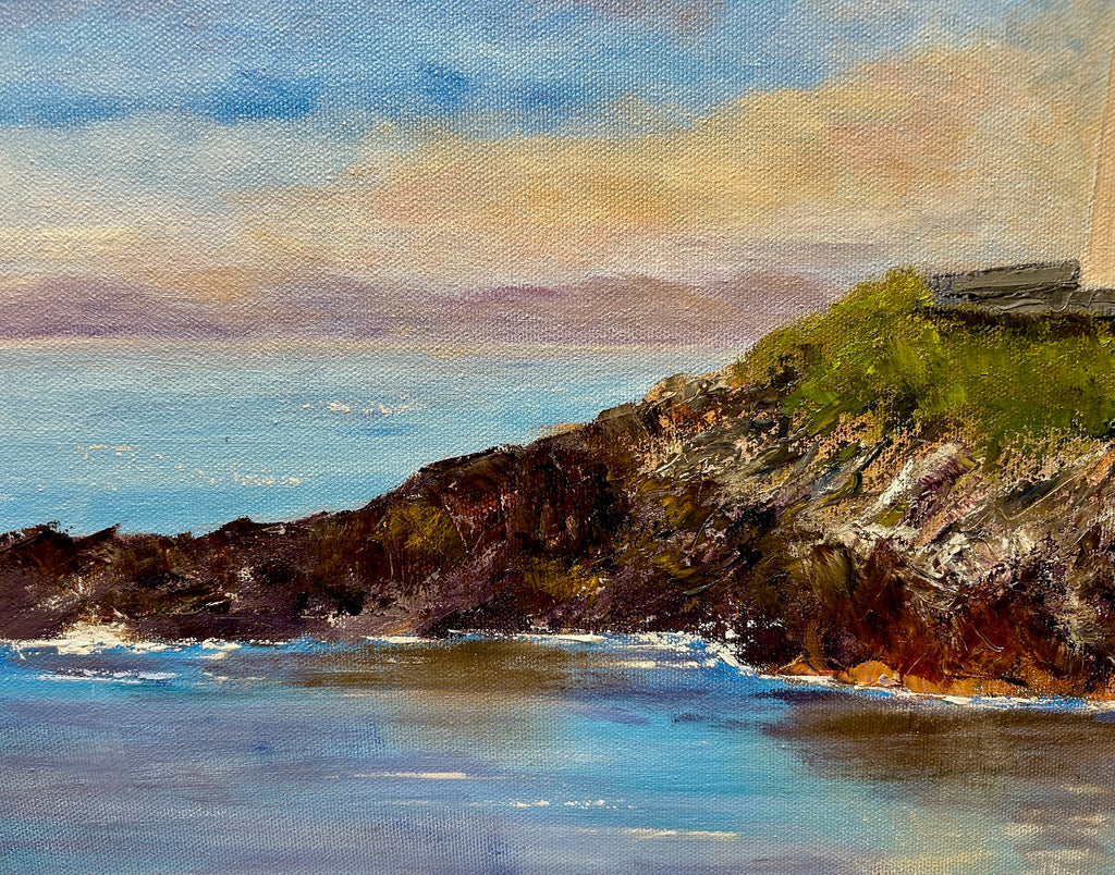 Fanad Lighthouse Painting: Original Irish Seascape Oil Art 18x14