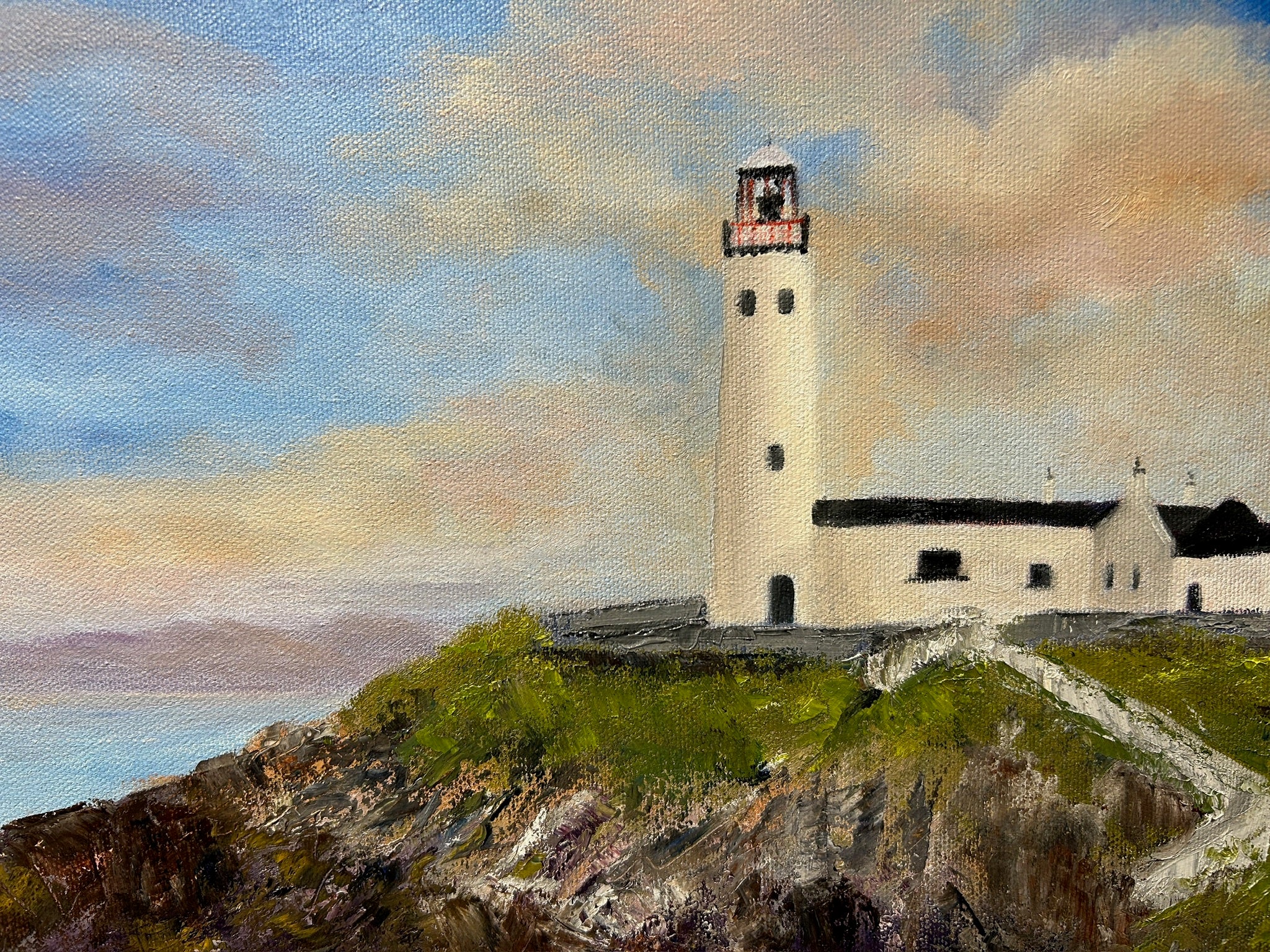 Fanad Lighthouse Painting: Original Irish Seascape Oil Art 18x14