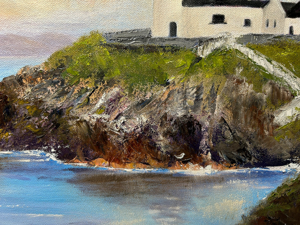 Fanad Lighthouse Painting: Original Irish Seascape Oil Art 18x14