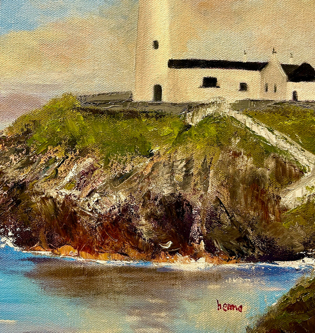 Fanad Lighthouse Painting: Original Irish Seascape Oil Art 18x14