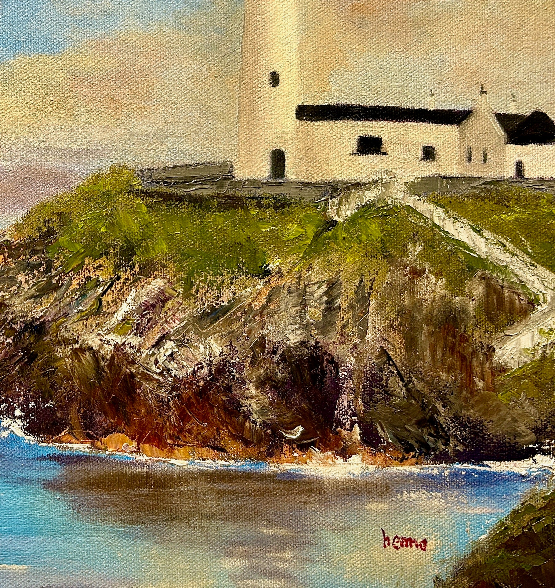 Fanad Lighthouse Painting: Original Irish Seascape Oil Art 18x14