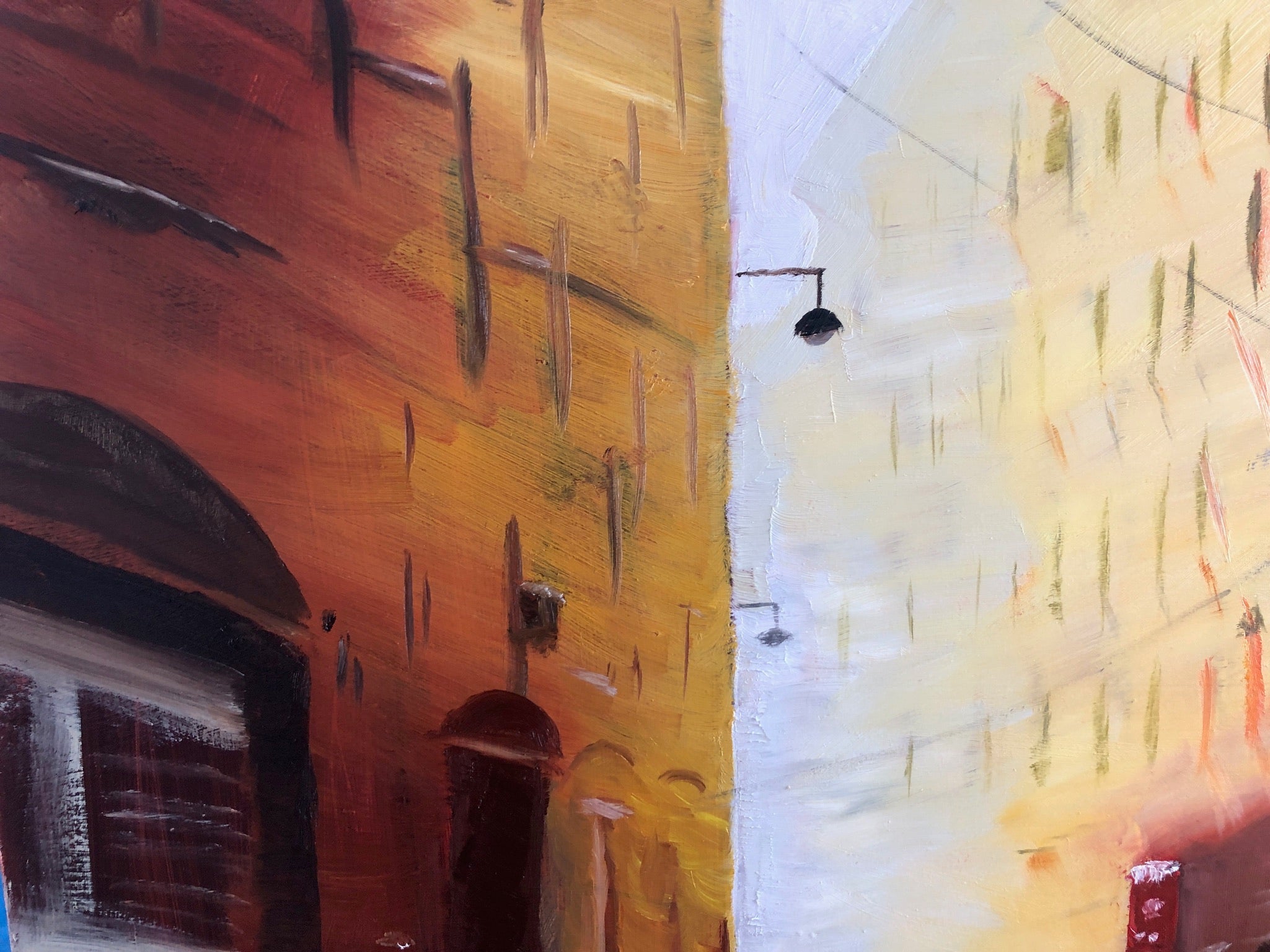 Original Oil Painting - Hand-Painted Italy Cityscape: Original Fine Art 20x16