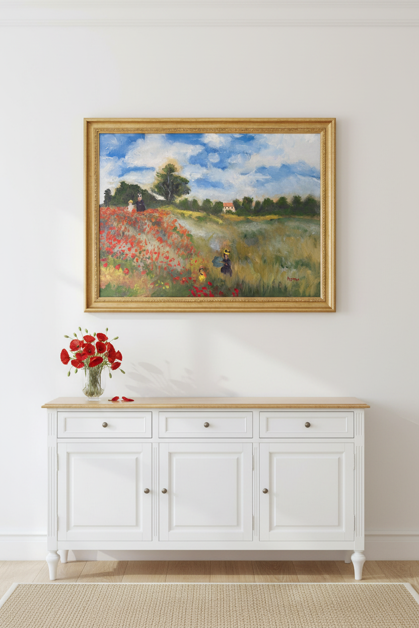 Monet Poppy Field Replica — Pinterest Mockup