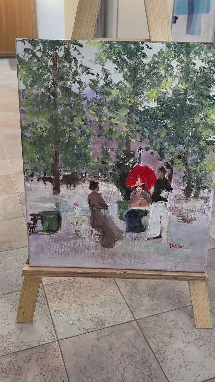 Hand-Painted Replica: Konstantin Korovin – Paris Café, 10x12 Canvas