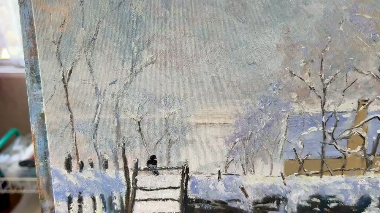 Hand-Painted Replica: Claude Monet – The Magpie, 16x12 Canvas