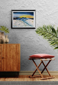 Original Acrylic Painting - Coastal Sunset Art | Winter Seascape :  16x12